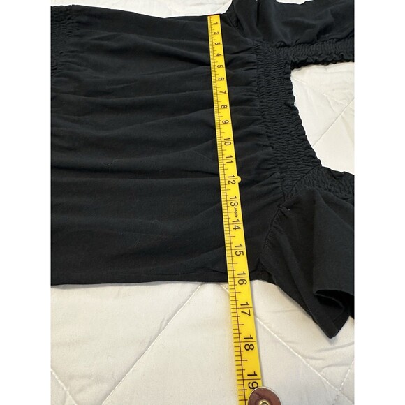 J. Crew Factory Smocked Black Short Sleeve Romper S - Picture 6 of 14